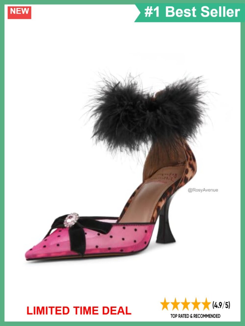 Pointed Toe Flare Heel Mesh Pump Party Evening Shoe